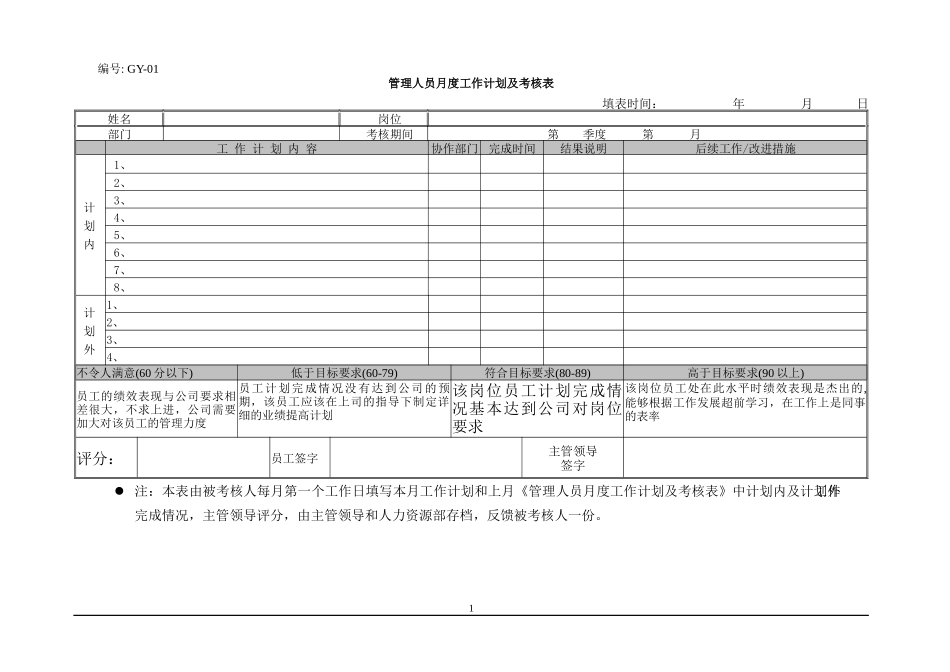 x机械工业有限公司绩效考核评分表汇总(32)_第3页