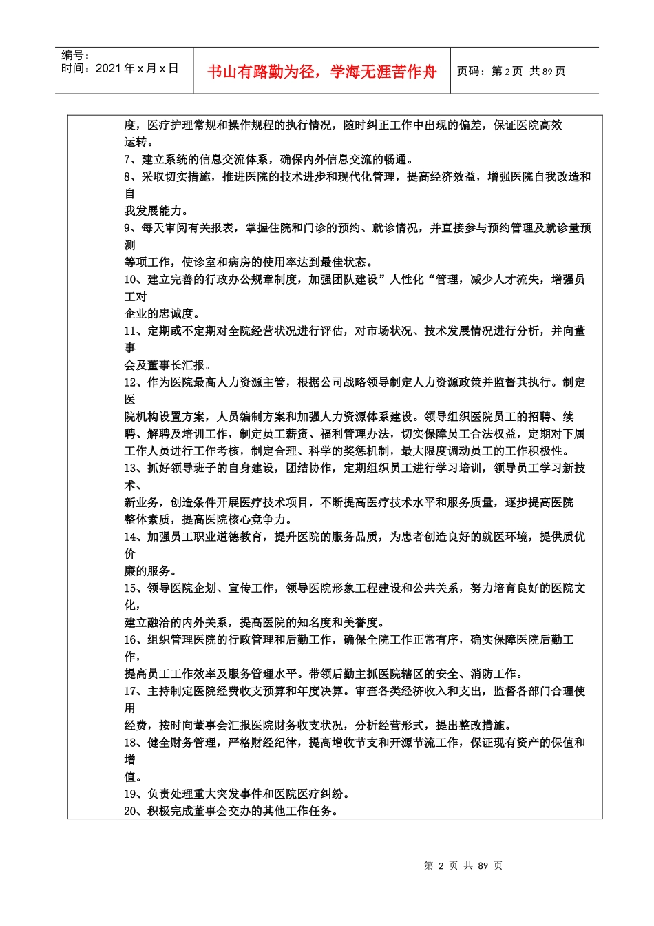 医院岗位职责文本大全_第2页
