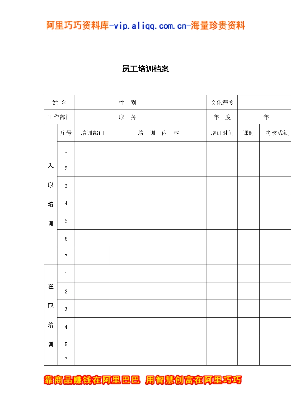 ZHC公司员工培训档案_第1页