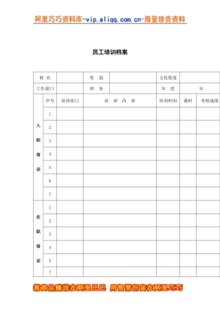 ZHC公司员工培训档案