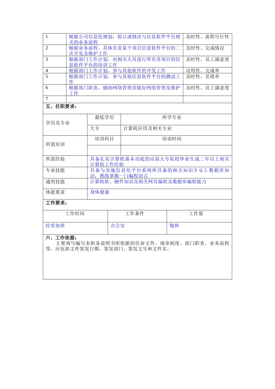 冠东车灯公司信息中心系统工程师职位说明书_第2页