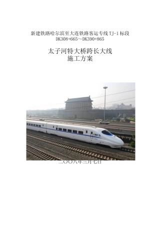 太子河特大桥跨长大线施工方案培训资料