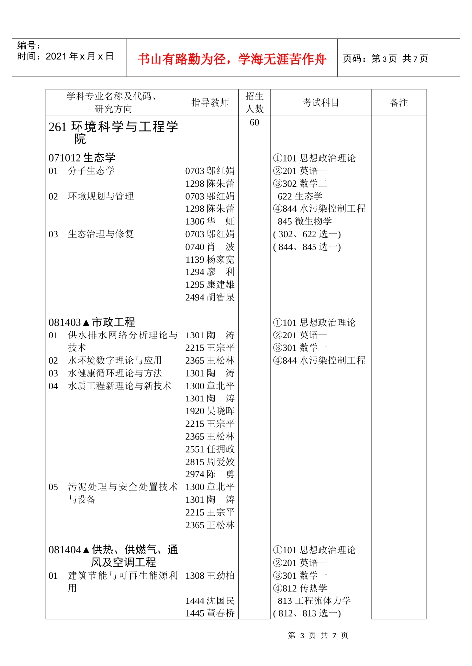 华中科技大学环境科学与工程学院XXXX招生简章_第3页