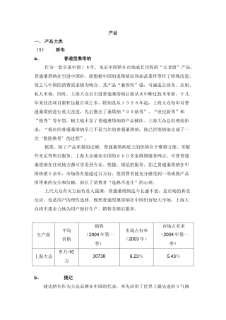 轿车四大车类销售分析