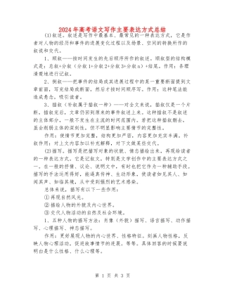 2024年高考语文写作主要表达方式总结