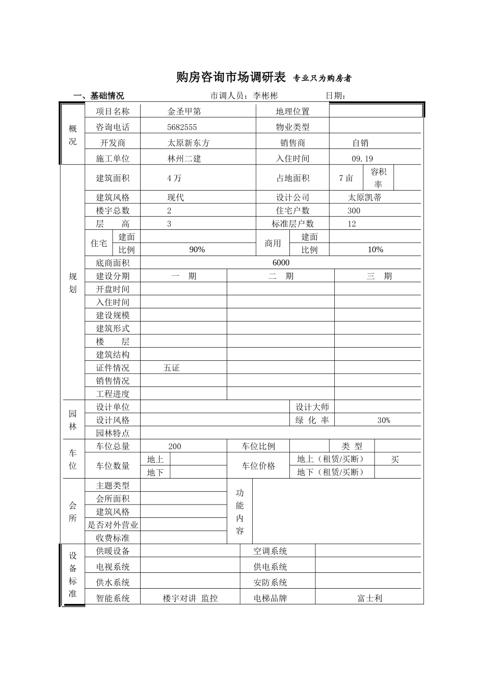 金圣甲第市场调查表_第1页