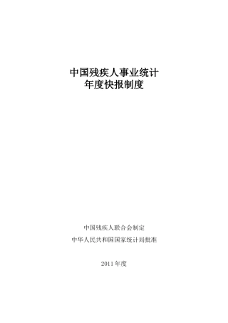 人力资源-2022XXXX年中国残疾人事业统计年度快报制度
