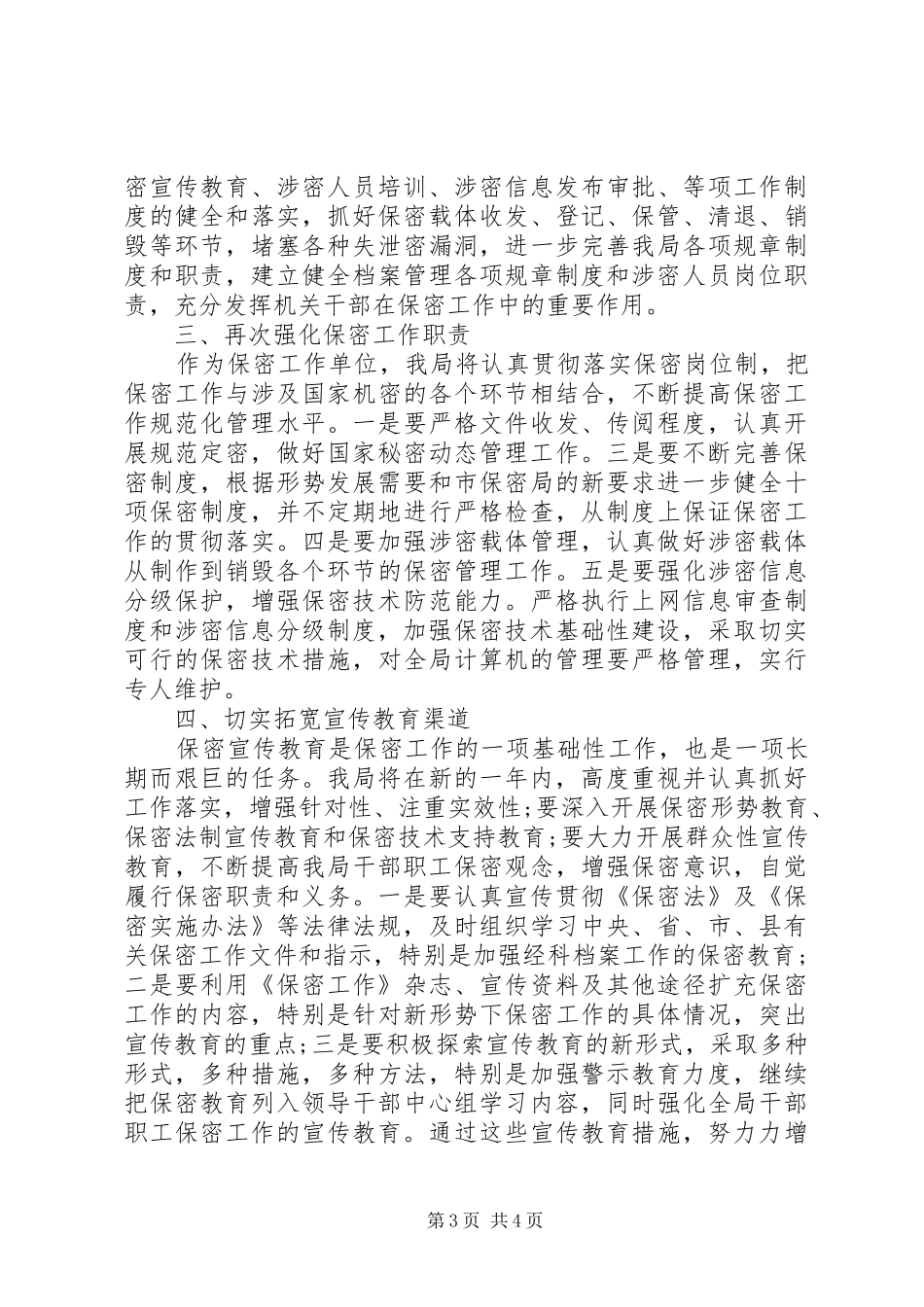 20某年保密年度个人工作计划两篇_第3页