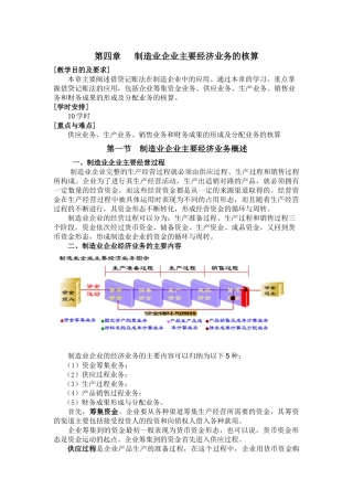 第四章 制造业企业主要经济业务的核算