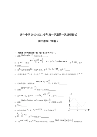 高三数学(理科)调研测试题