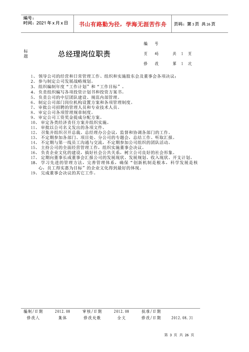 岗位职责情况一览表_第3页