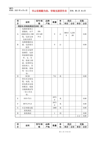 会议系统设备表单