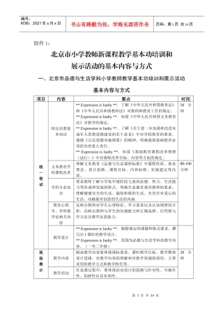 人力资源-20221北京市小学教师新课程教学基本功培训和展示活动的基本内容与方