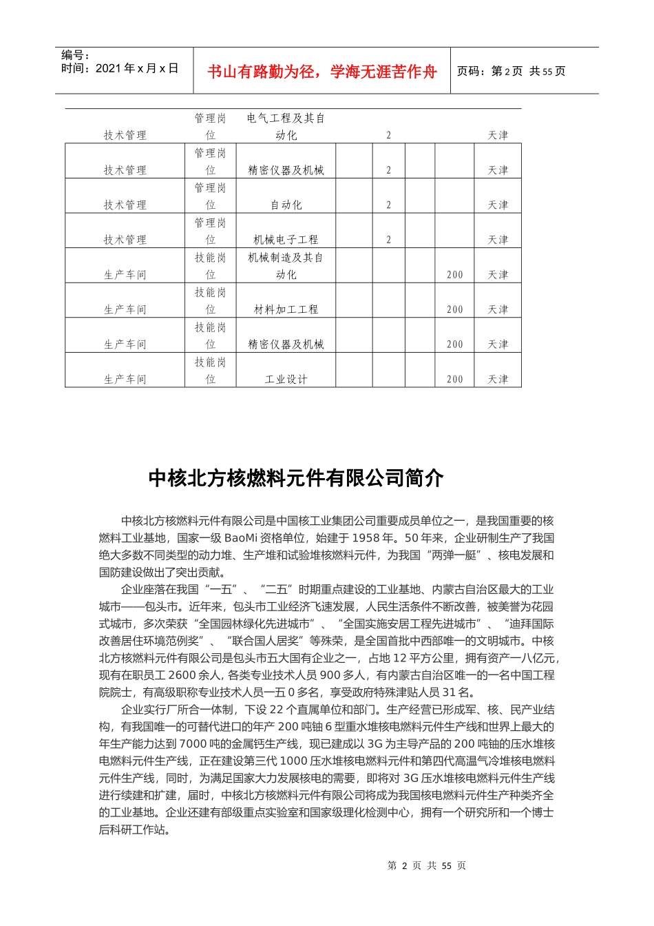 中核集团公司简介及职位需求信息_第2页