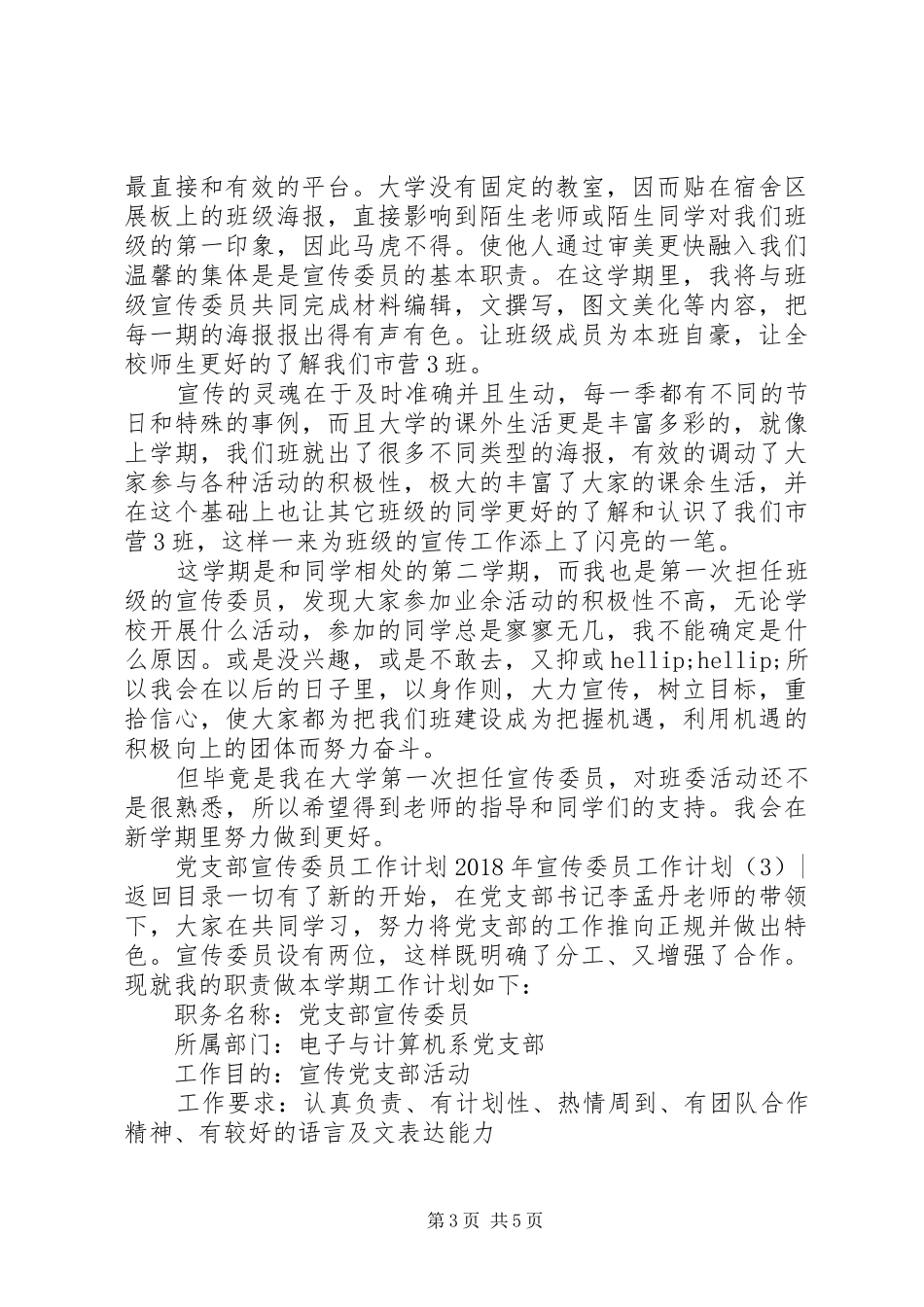 XX年宣传委员工作计划4篇_第3页