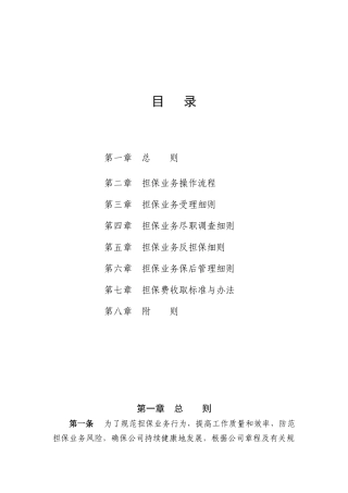 担保业务操作规程