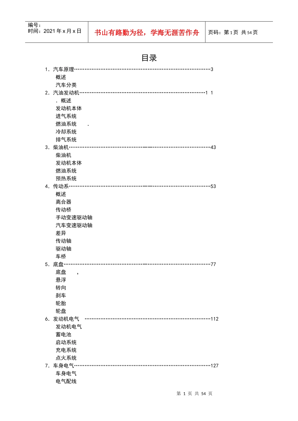 丰田技术员培训汽车的基本原理1汽车原理_第1页