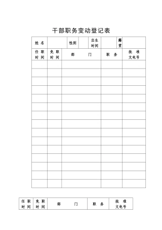 人事科档案表格