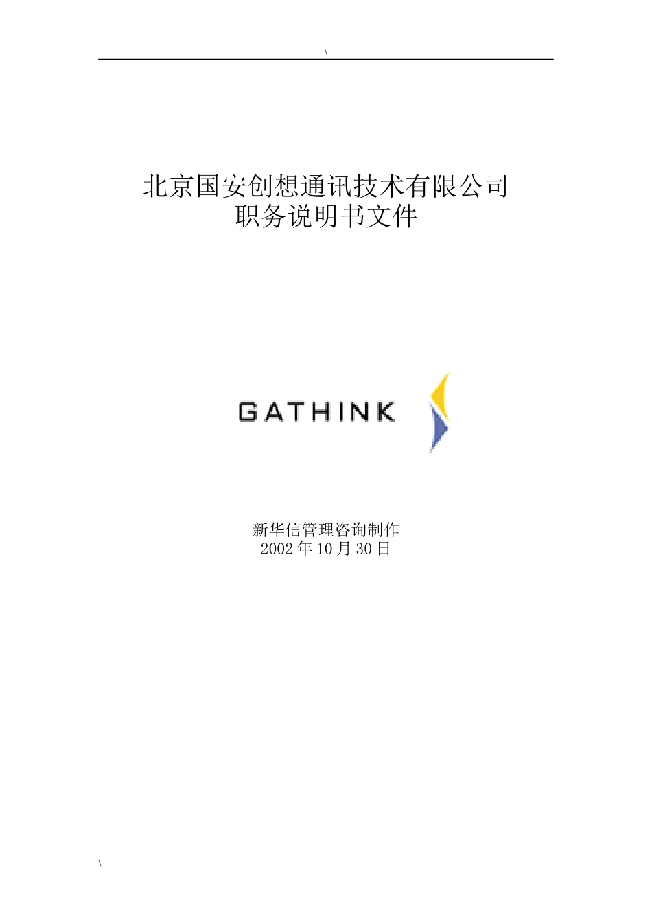 国安创想职务说明书模版_第1页