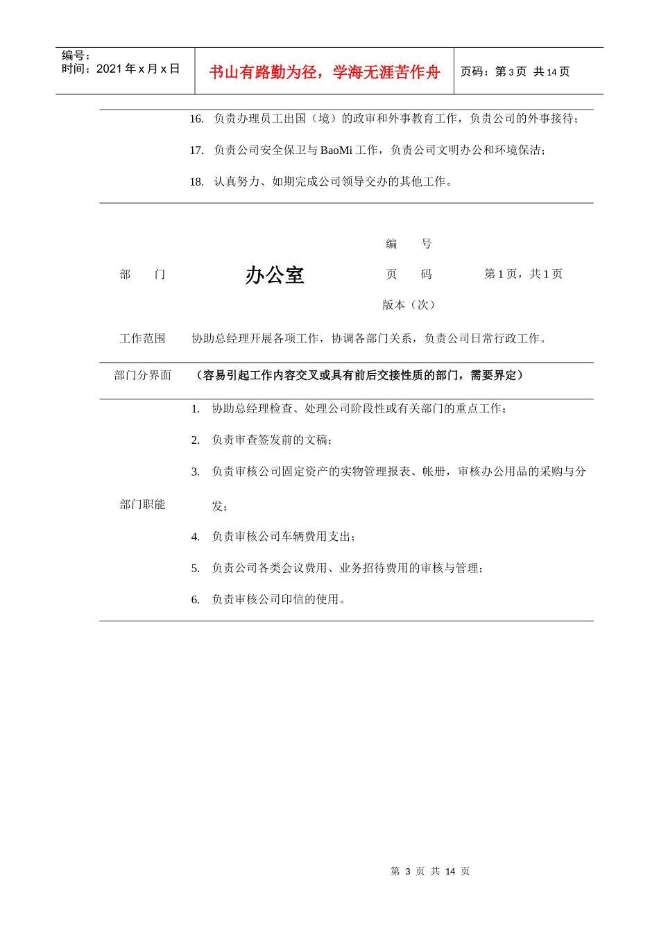 公司各部门岗位职责描述_第3页