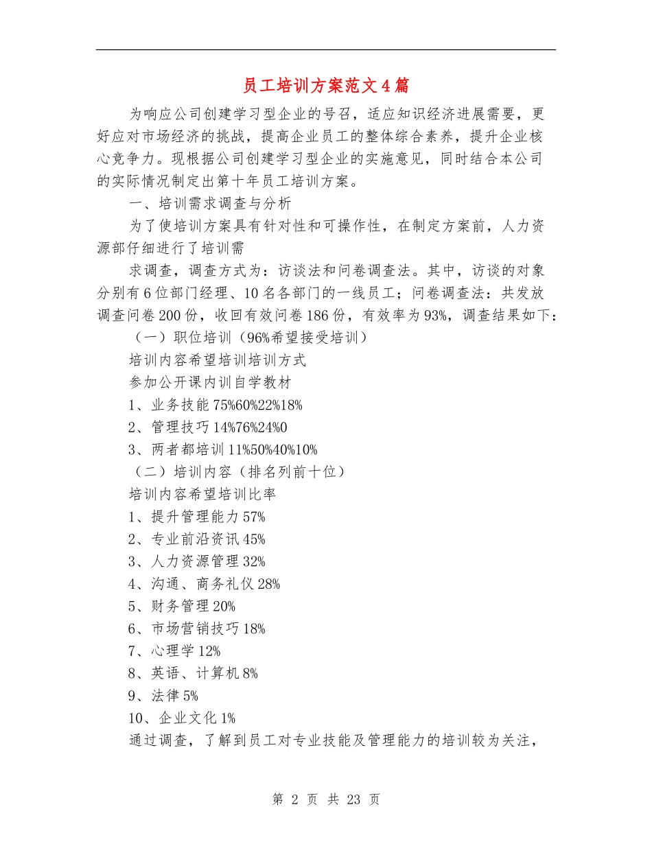 员工培训方案范文4篇_第2页