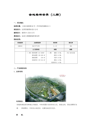 金地格林风范城_产品与营销分析案例