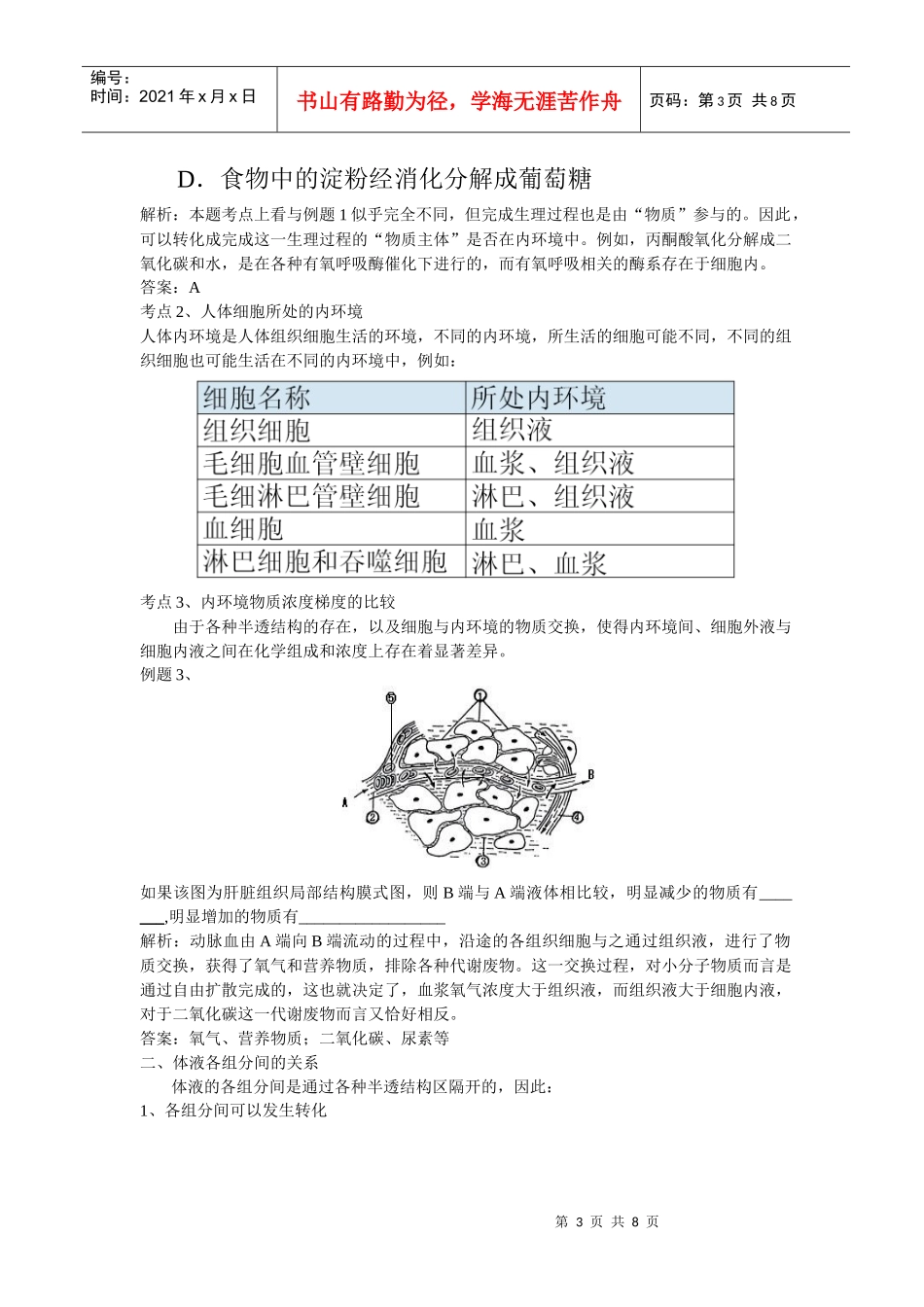 人体的内环境与稳态复习讲稿_第3页