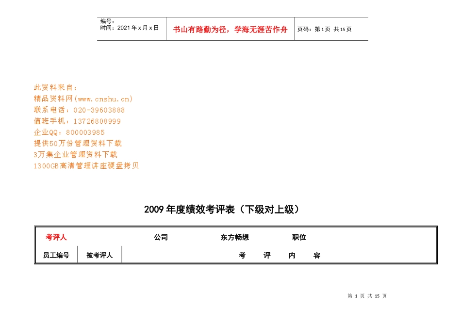 公司年度绩效考评表_第1页