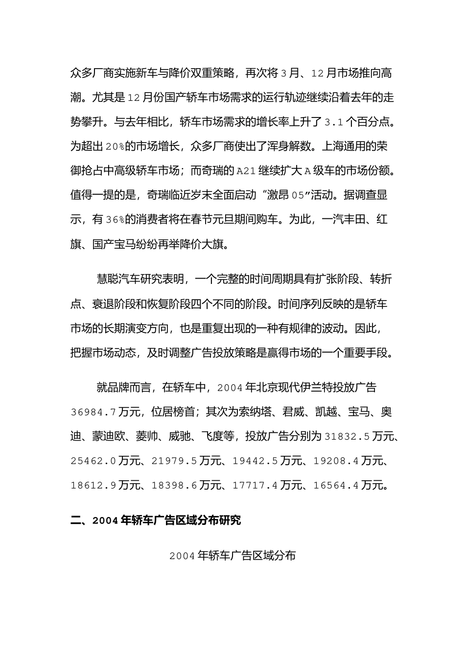 某某年中国轿车广告投放研究分析_第2页