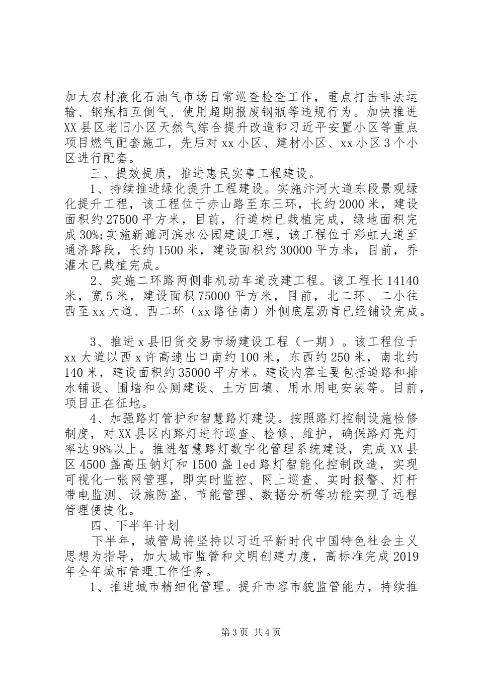 城管局XX年上半年工作总结和下半年计划_第3页
