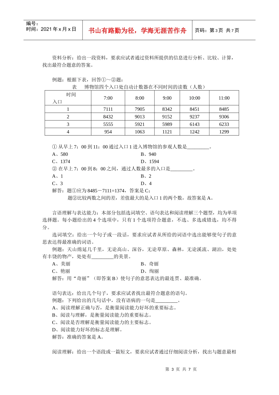 人力资源-2022XXXX年上海市司法行政系统人民警察学员考试考纲_第3页