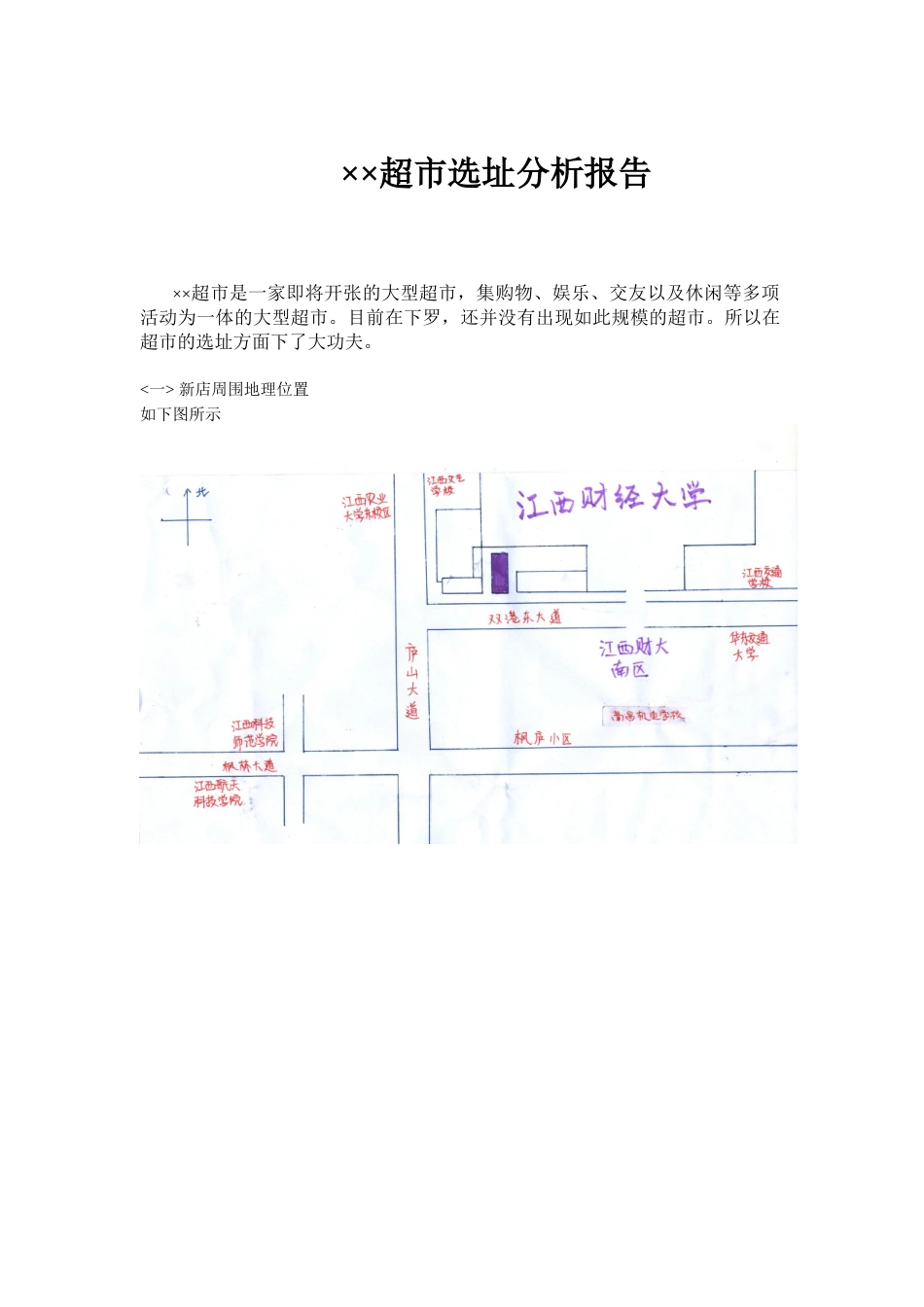 江西某超市选址分析报告_第1页