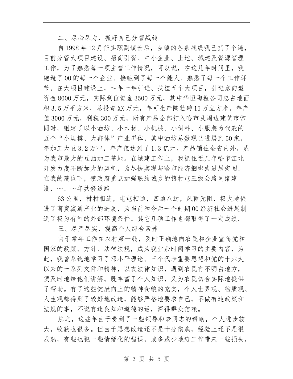 2024年11月副镇长个人年终工作总结_第3页