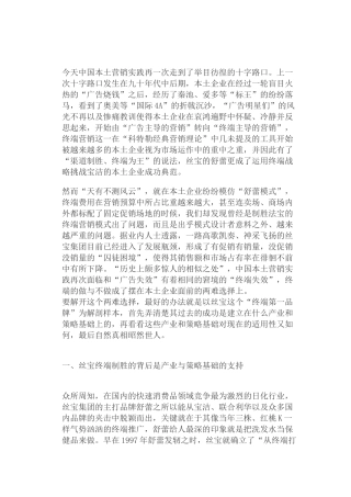 某集团的终端营销策略