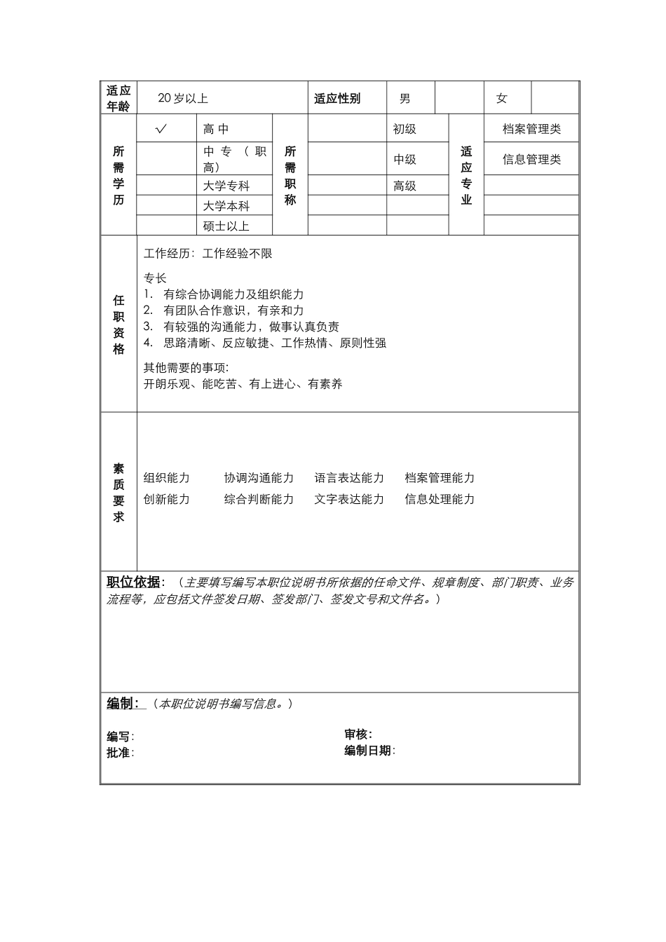 市场部内勤职责说明_第2页