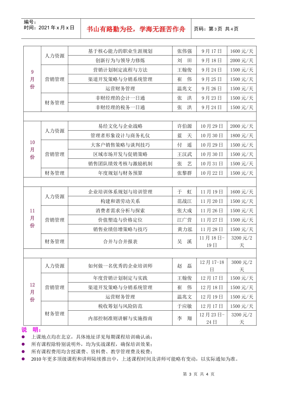 人力资源-2022XXXX年企业培训年卡_第3页