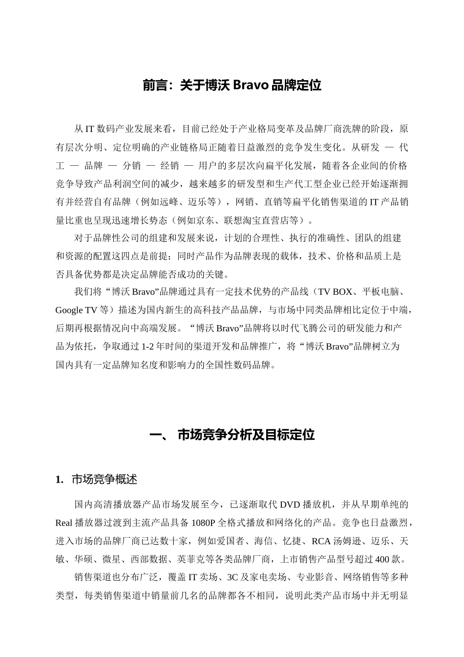 某高清播放器系列产品市场营销方案规划_第3页