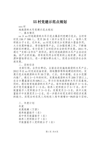 XX村党建示范点规划
