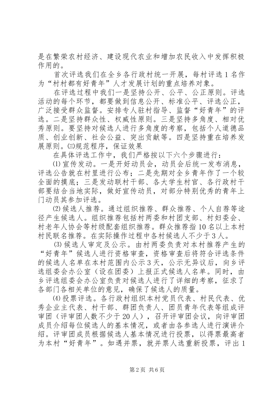 “村村都有好青年人才发展计划”试点工作汇报_第2页