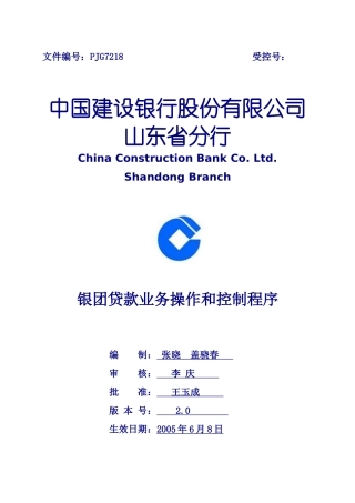 某银行银团贷款业务操作和控制程序(20)