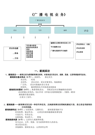 记者证考试之广播电视业务笔记
