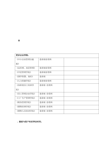拜访客户应注意的二十大事项