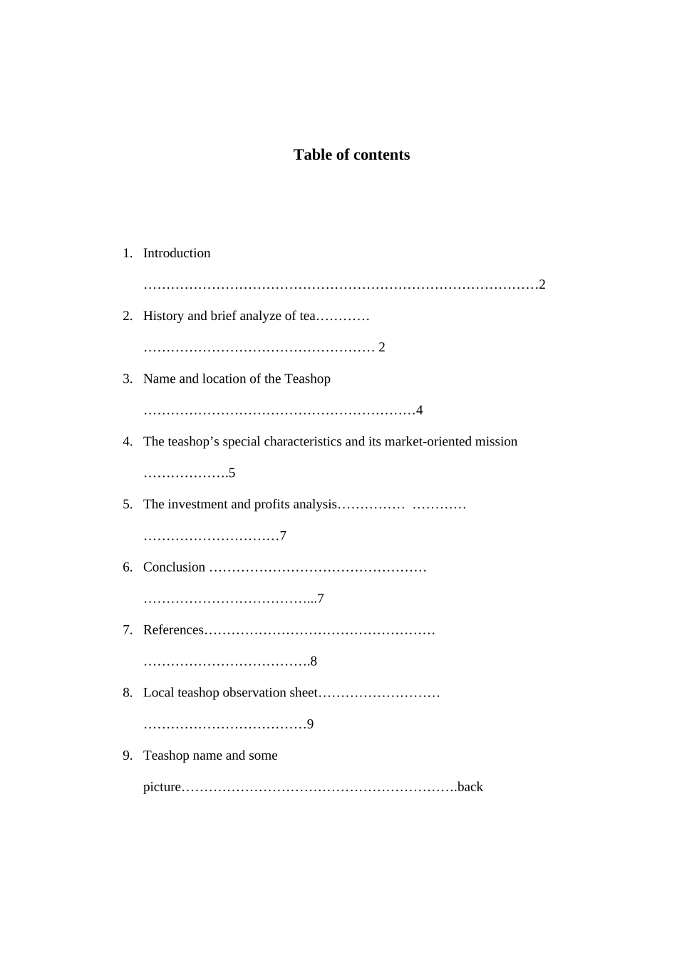 茶馆选址及营销计划(英文版_第1页