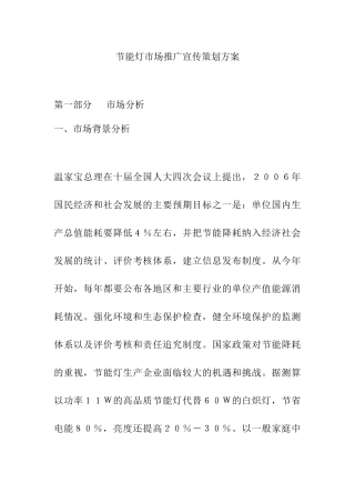 节能灯市场定位分析策略