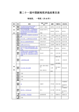 第二十一届中国新闻奖评选结果目录