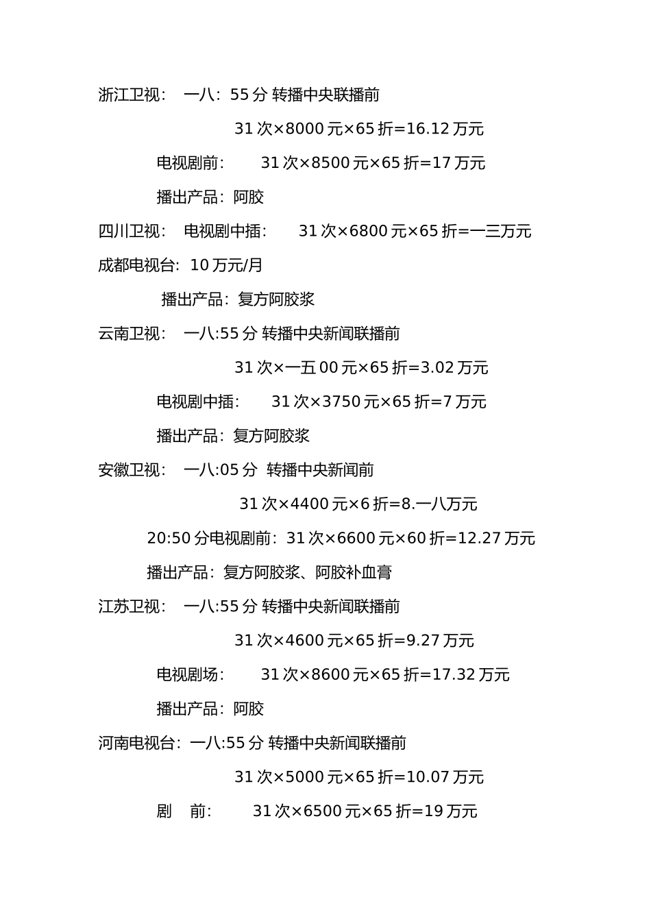 某年第一季度广告投放计划_第2页