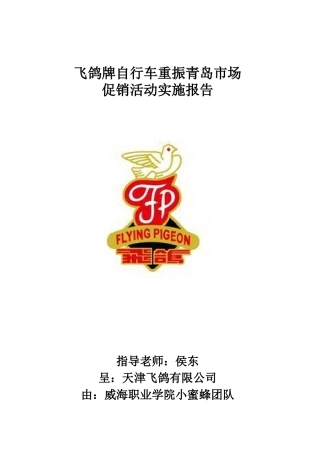飞鸽牌自行车重振青岛市场促销活动实施报告