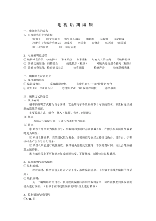 电视后期编辑