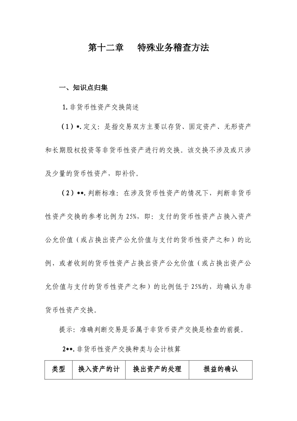 财务管理--特殊业务稽查方法知识要点_第1页