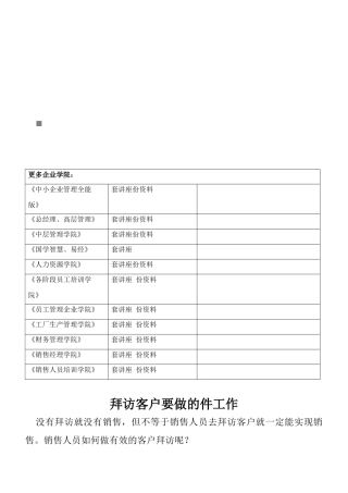 拜访客户要做的件准备工作